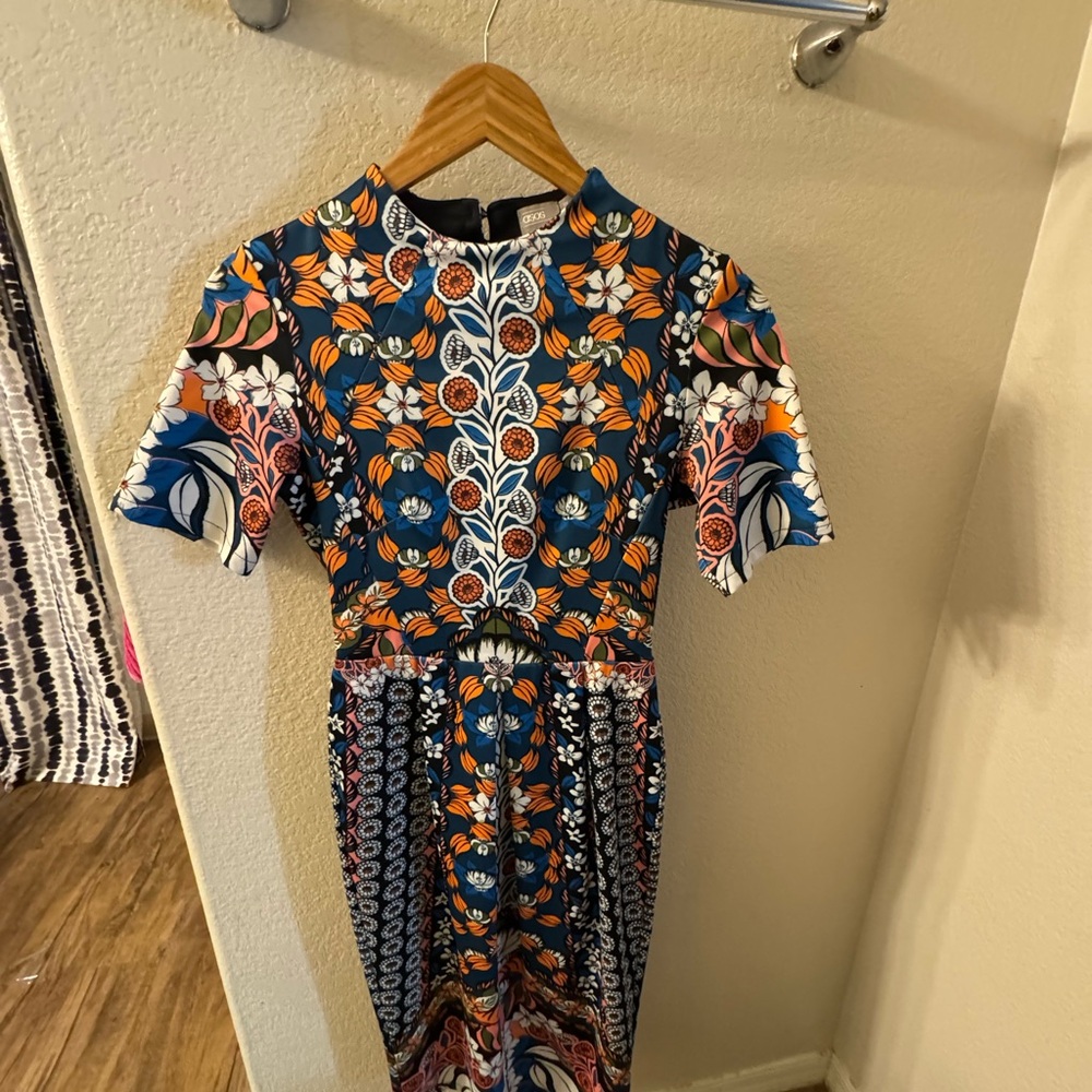 Blue ASOS floral midi (pencil) dress in excellent condition.